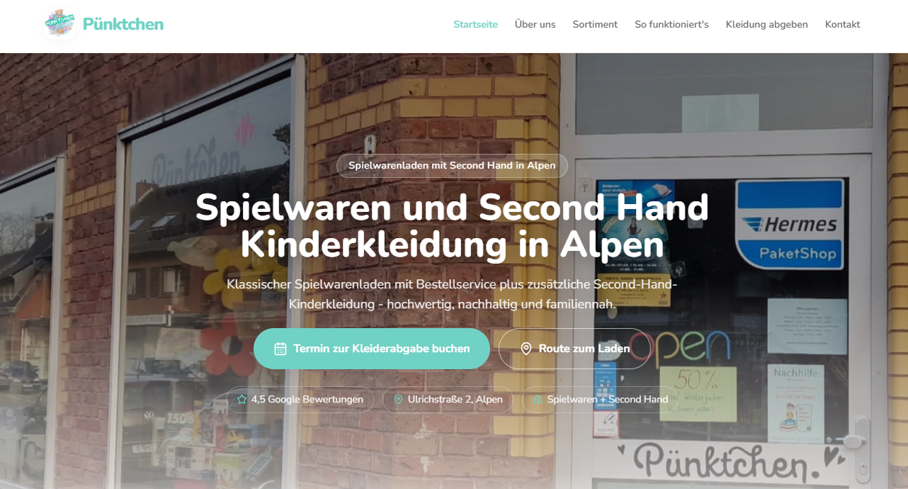 Pünktchen Alpen Website Kinder Second Hand